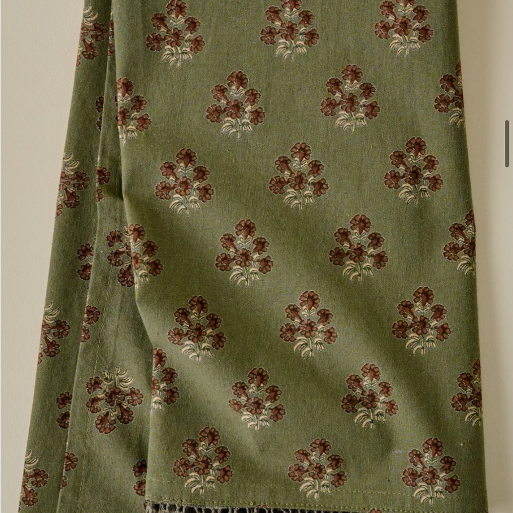 ISO Magnolia olive green floral block print  items